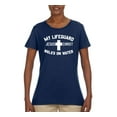 thumbnail image 2 of My Lifeguard Walks on Water Jesus Christ Bible | Womens Inspirational/Christian Graphic T-Shirt, Navy, 2XL, 2 of 3