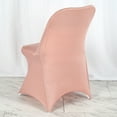 thumbnail image 3 of BalsaCircle 30 Dusty Rose Spandex Stretchable Folding Solid Chair Covers Slipcovers Wedding decorations, 3 of 4
