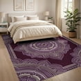 thumbnail image 3 of ODIKA 8'x10' Washable Area Rug Durable, Non-Slip Plum Interlocking Purple Dot Detail Centerpiece Fuzzy Tonal for Living Room, Under Sectional, Family, 3 of 7