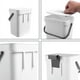 thumbnail image 5 of Bote de basura para cocina de 1,3 galones con tapa, bote para desechos de alimentos, bote de basura pequeño y liviano para baño, color blanco, 5 of 6