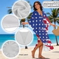 thumbnail image 6 of Xoenoiee American Flag Print Plus Size Kaftan Dresses for Women Loose Batwing Sleeve Bathing Suit 4th of July Summer Caftan Cover Up Lightweight Loungewear, 6 of 7