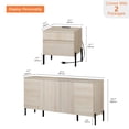 thumbnail image 3 of 2-Piece Reeded Bedroom Set, Modern Minimalist Nightstand and Dresser Set, Oak Wooden Chest With Hidden Handles For Bedroom, Living Room, 3 of 10