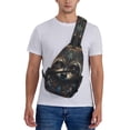 thumbnail image 6 of Lsque Tribal Style Raccoon Pattern Cross Chest Bag Diagonally – Premium Durable Front Chest Sling with Adjustable Padded Strap, High-Capacity Storage, 6 of 8