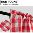 thumbnail image 4 of Buffalo Plaid Curtains Valances for Windows - Red and White Christmas Semi Sheer Checkered Rod Pocket Valance for Living Room, Farmhouse, Bedroom, 52 x 18 Inches Length, 1 Panel, 4 of 6
