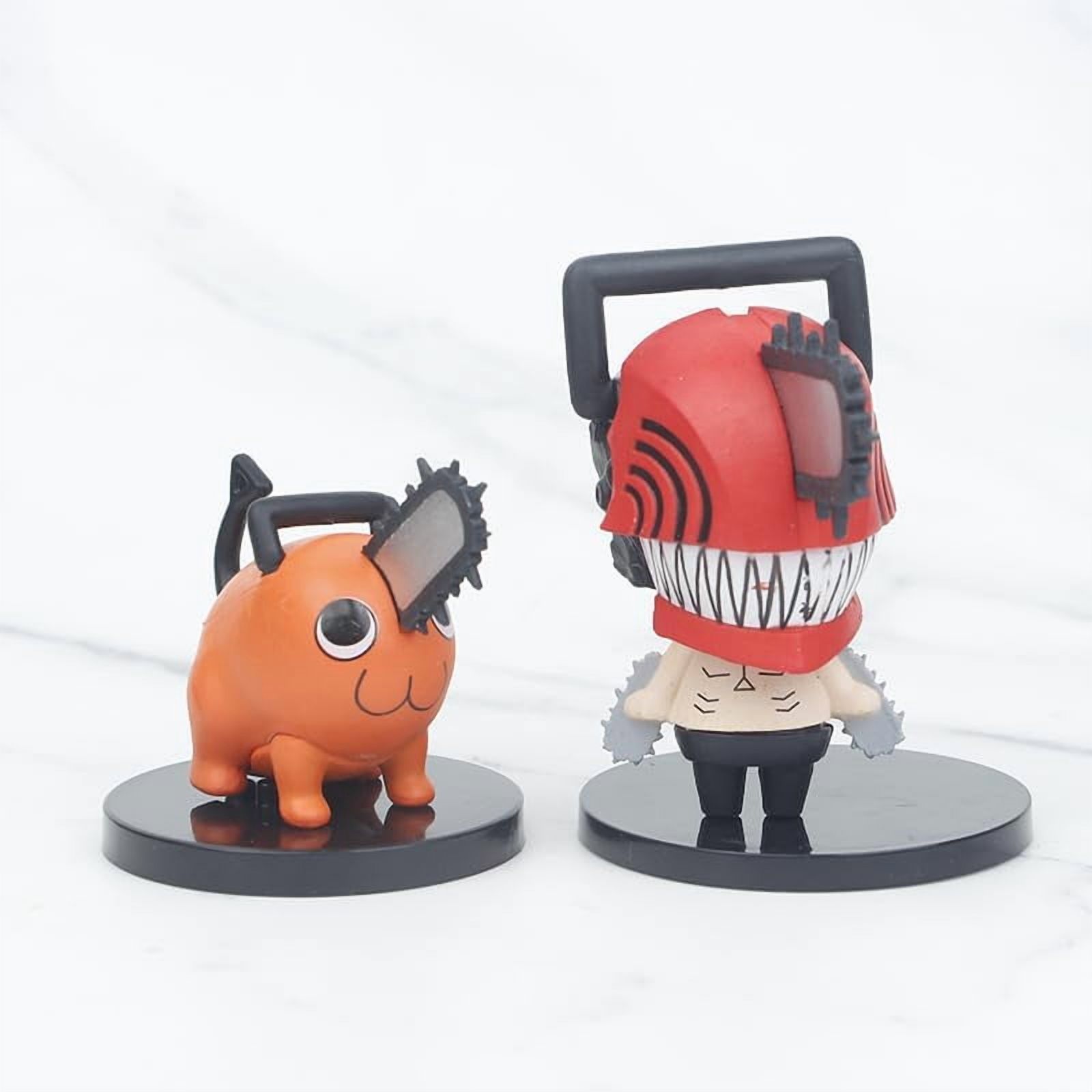 New Power, Denji, Pochita Figure, q Version 6pieces Action Figures 10cm/3.9inch Handmade Cosplay PVC Statues Souvenirs for Anime Fans Gifts (b)