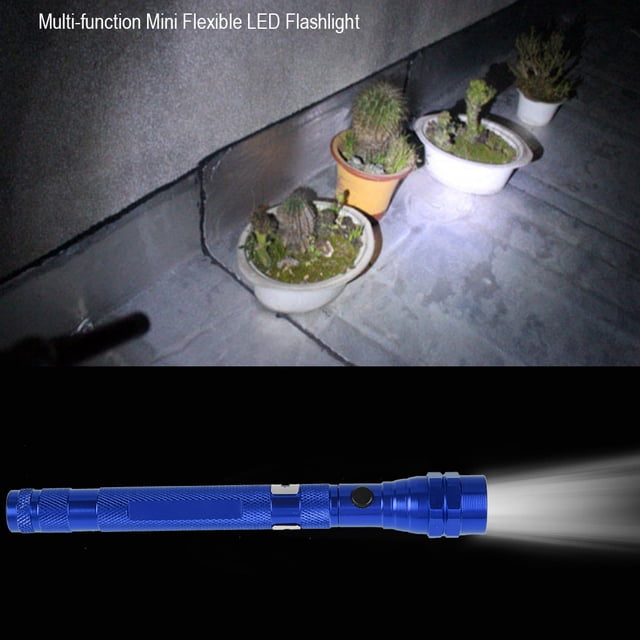 LED Flash, Multi Function Mini Flexible Telescopic LED Flashlight Rotatable Torch with End