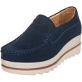 thumbnail image 1 of Xishao Mocasines de plataforma de ante para mujer, antideslizantes, transpirables, casuales, cómodos, para caminar, correr, para verano, trabajo, gimnasio, tenis, atletismo, interiores y exteriores Xishao ropa, 1 of 2