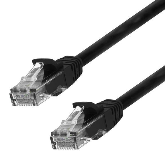 NavePoint Ethernet Patch Cable CAT6A, UTP, 24AWG, 3 Ft,  10 pack, Black