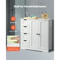 thumbnail image 5 of KFFKFF Bathroom Floor Cabinet, 3-Tier Storage Unit with Adjustable Shelf, 2 Doors, and 4 Drawers, Versatile Organizer for Kitchen, Living Room, or Entryway, White, 5 of 9