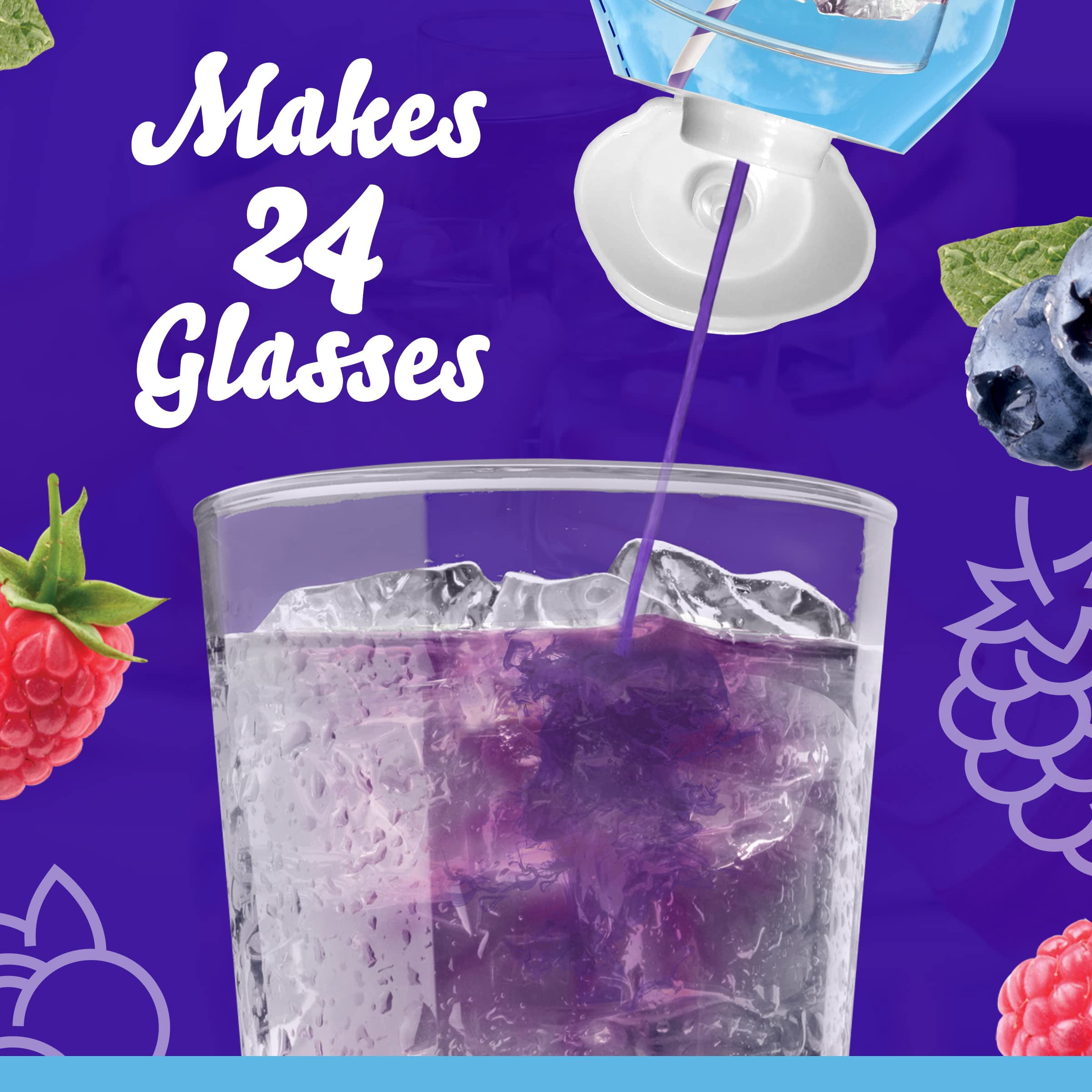 (12 pack) Crystal Light Liquid Blueberry Raspberry Naturally Flavored Drink Mix, 1.62 fl oz Bottle