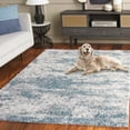 thumbnail image 3 of SAFAVIEH Berber Yazmin Abstract Shag Area Rug, Ivory/Blue, 9' x 12', 3 of 8