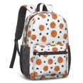 thumbnail image 2 of Basketball and Leopard White Pattern 17" Waterproof Oxford School Backpacks for Teens, S-Shape Padded Straps, for School, Travel, Hiking, Camping, 2 of 5