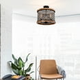 thumbnail image 3 of Amelia 16 in. 3-Light Indoor Chrome and Faux Wood Grain Finish Semi-Flush Mount Ceiling Light with Light Kit, 3 of 5
