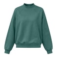 thumbnail image 4 of Mock Neck Sweatshirt Fall Fashion Shirts Lightweight Sweatshirt Solid Colors Sweatshirt Outdoor Sweatshirt Shirt Fall Winter Casual Sweatshirt,Green,2XL, 4 of 4