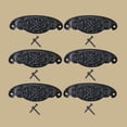 thumbnail image 2 of Renovators Supply Cabinet Pulls3 3/4" Black Wrought Iron Floral Design Ring Drawer Pulls w/Screws Pack of 6, 2 of 7