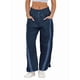thumbnail image 1 of Pantalones Deportivos Holgados de Pierna para Mujer, Informales, con Cordón Ajustable y Cintura Elástica, en Colores Contrastantes, Estilo Y2K. Azul Oscuro XXL, 1 of 8