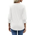 thumbnail image 4 of UVN Summer V Neck Womens Blouses Dressy Casual 3/4 Sleeve Shirts Ladies Tunic Tops, 4 of 8