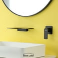 thumbnail image 2 of Boyel Living Waterfall Bathroom Faucet 1- Handle Wall Mount Sink Faucet Modern Bathtub Mixer Tap Solid Brass Matte Black, 2 of 7