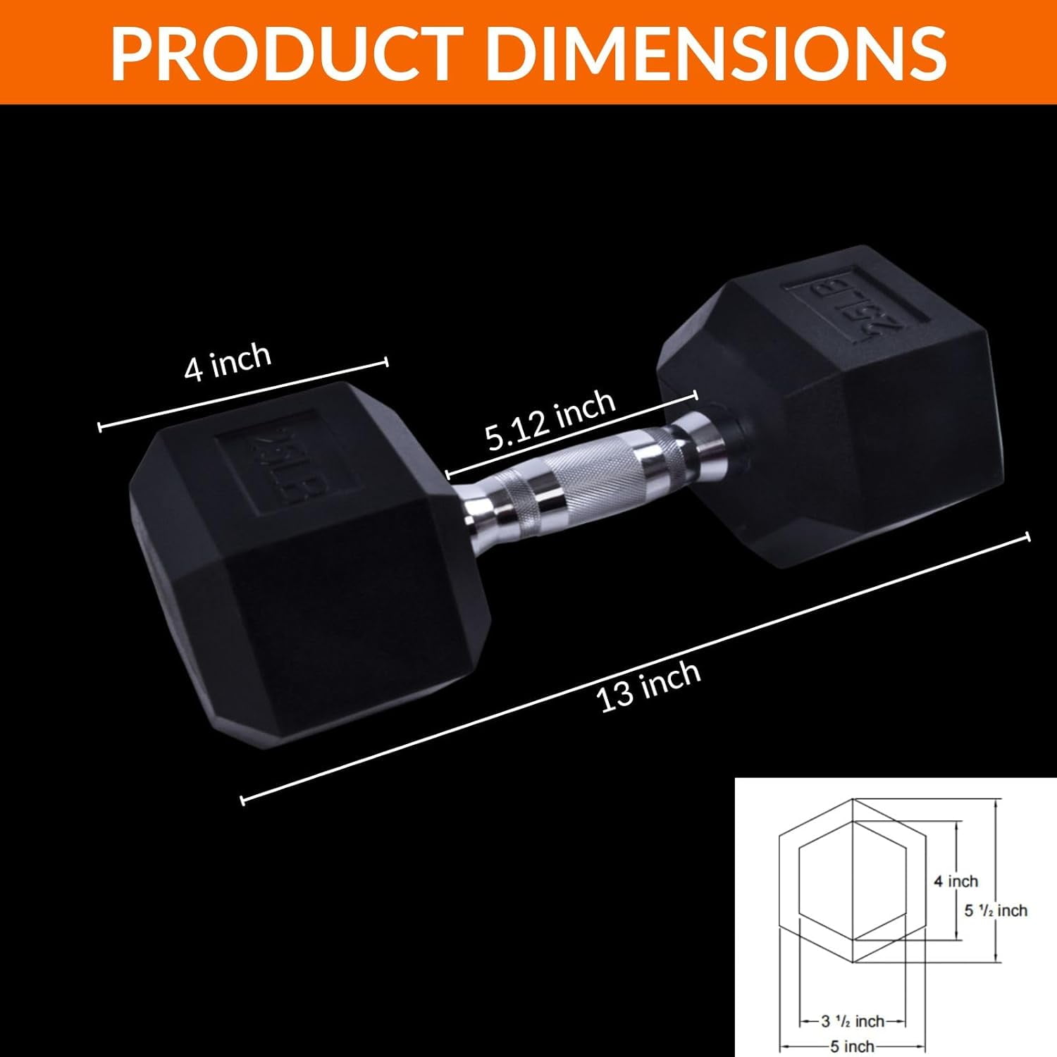 BESEA 20 to 45 Lbs Barbell (Single), Coated Rubber Hex Dumbbell, Hand Weights for Exercises and Fitness