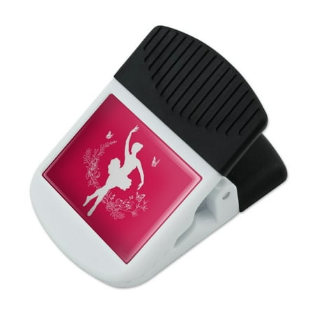 

Ballerina Silhouette with Butterflies Refrigerator Fridge Magnet Magnetic Hanging Hook Note Snack Clip