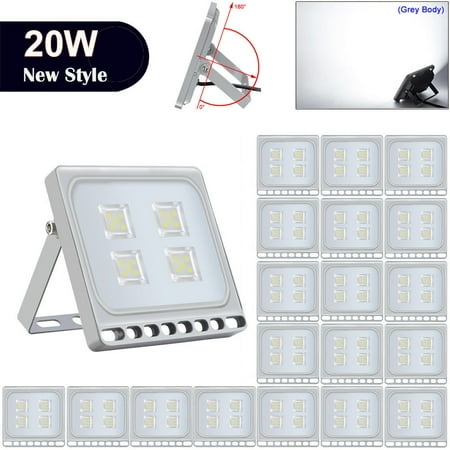 

Viugreum 20W LED Flood Lights Thinner Lighter Outdoor Lighting Waterproof IP65 1600LM Daylight White(6000-6500K) Super Bright Security Lights for Garden Yard Road Square - 20 Pack