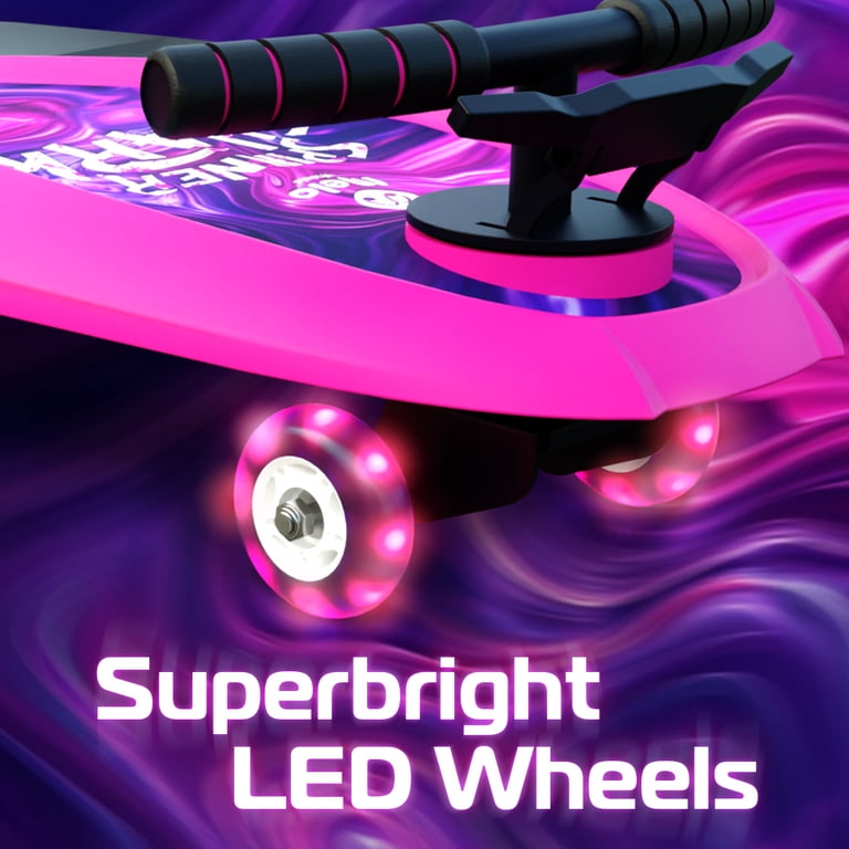 MELO Pink Spinner Shark Kids Scooter Board with Handles, 74 mm