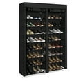 thumbnail image 5 of Zimtown Portable Shoe Rack Storage Organizer, 10 Tiers Double Row Nonwoven Fabric Cover Shoe Rack Holds up to 40 Pairs, Black, 5 of 12