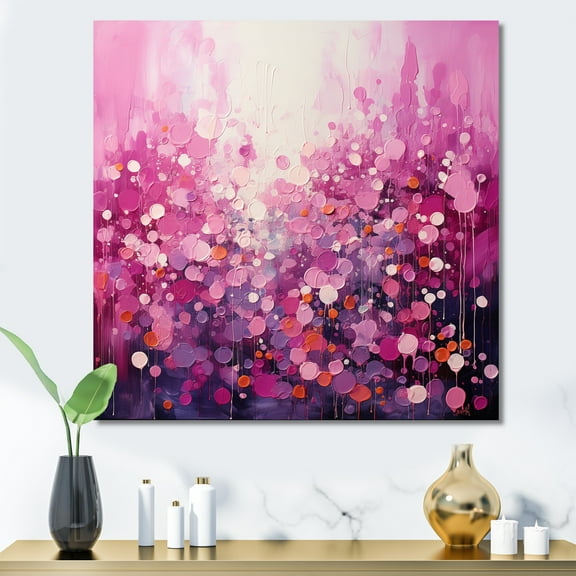 Designart "Magical Magenta" Abstract Landscape Canvas Wall Art