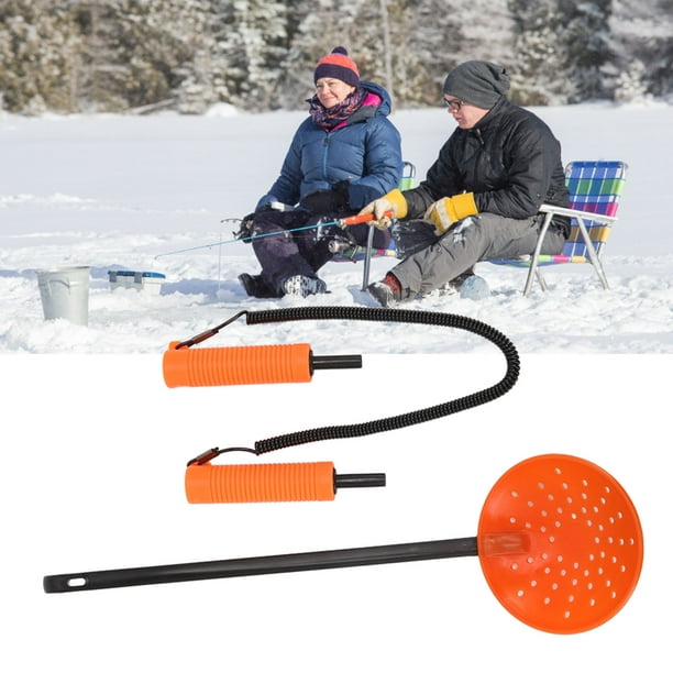 Estink Ice Fishing Picks Combination, Lifesaving Tools Retractable High Strength Orange Ice Fishing Spoon Ice Picks Set For Skating