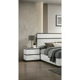 thumbnail image 3 of Queen Size Bed 2x Nightstands 3pcs Bedroom Furniture Solidwood High Gloss Finish Two Tone Design, 3 of 9