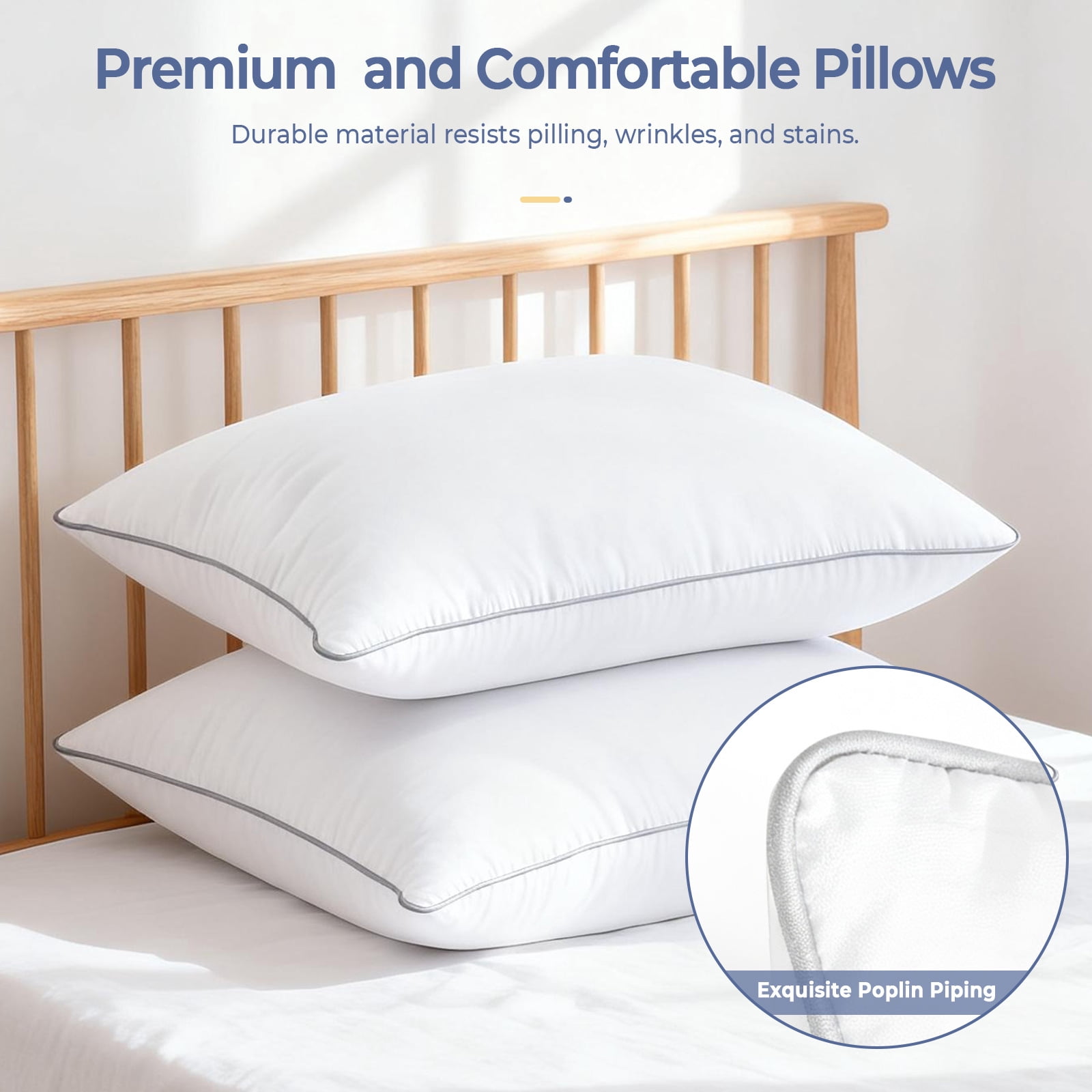 SORMAG Pillows Queen Size Set of 2, Bed Pillows for Side and Back Sleepers, Soft Down Alternative Pillows, Hotel Quality and Machine Washable