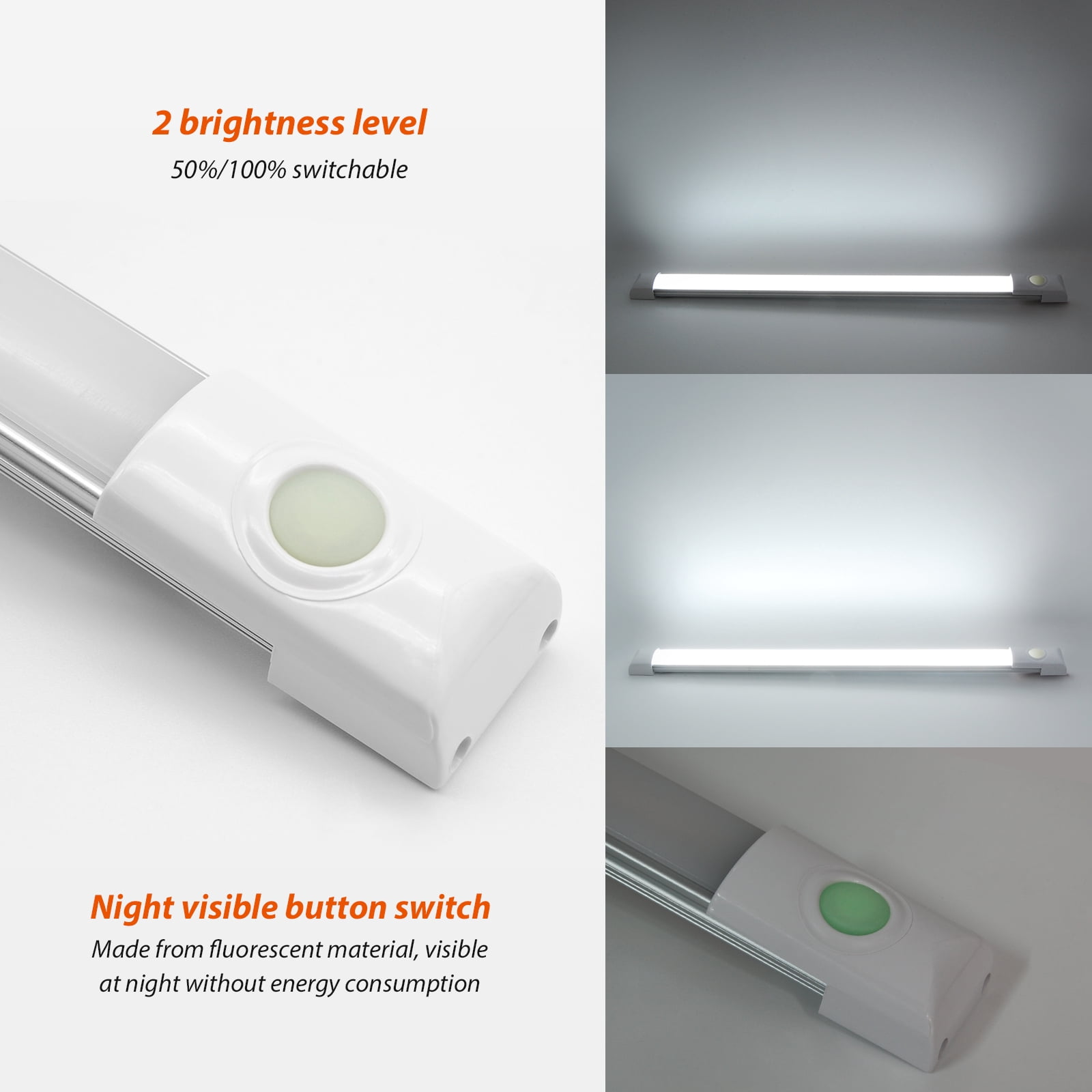 Dream Lighting 12V LED Under Cabinet Light Bar,RV Camper Boat Interior Lighting,Ultra Slim,Cool White, 2-Pack