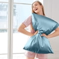 thumbnail image 3 of Funda de almohada de seda INSSL Mulberry Silk para mujer Blue Grey Queen, 3 of 7
