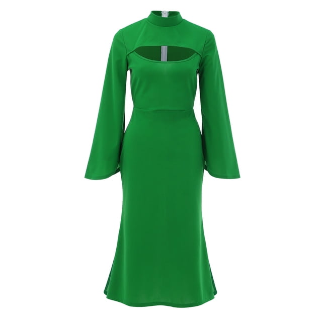 Ketyyh-chn99 Robes d'Été pour Femmes Grande Taille Robe Évasée à Fleurs Combinaisons Manches à Volants Shorts Robe Courte Vert,m