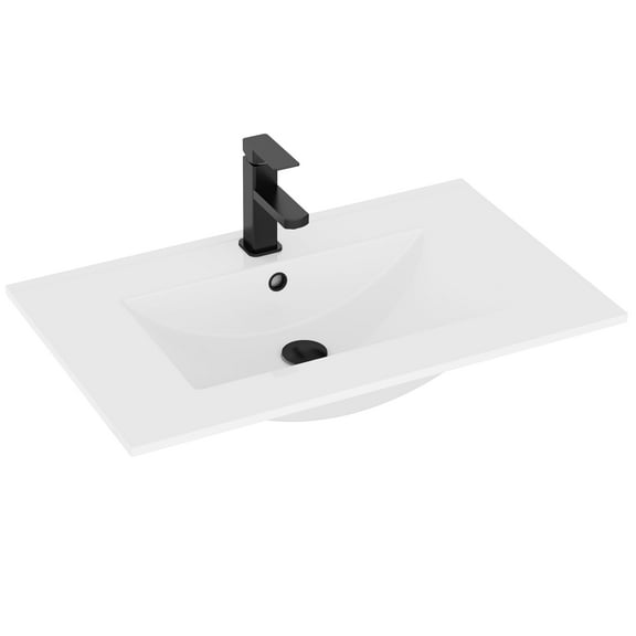 30" Ceramic Intergrated Sink Top, Zinc Alloy Faucet