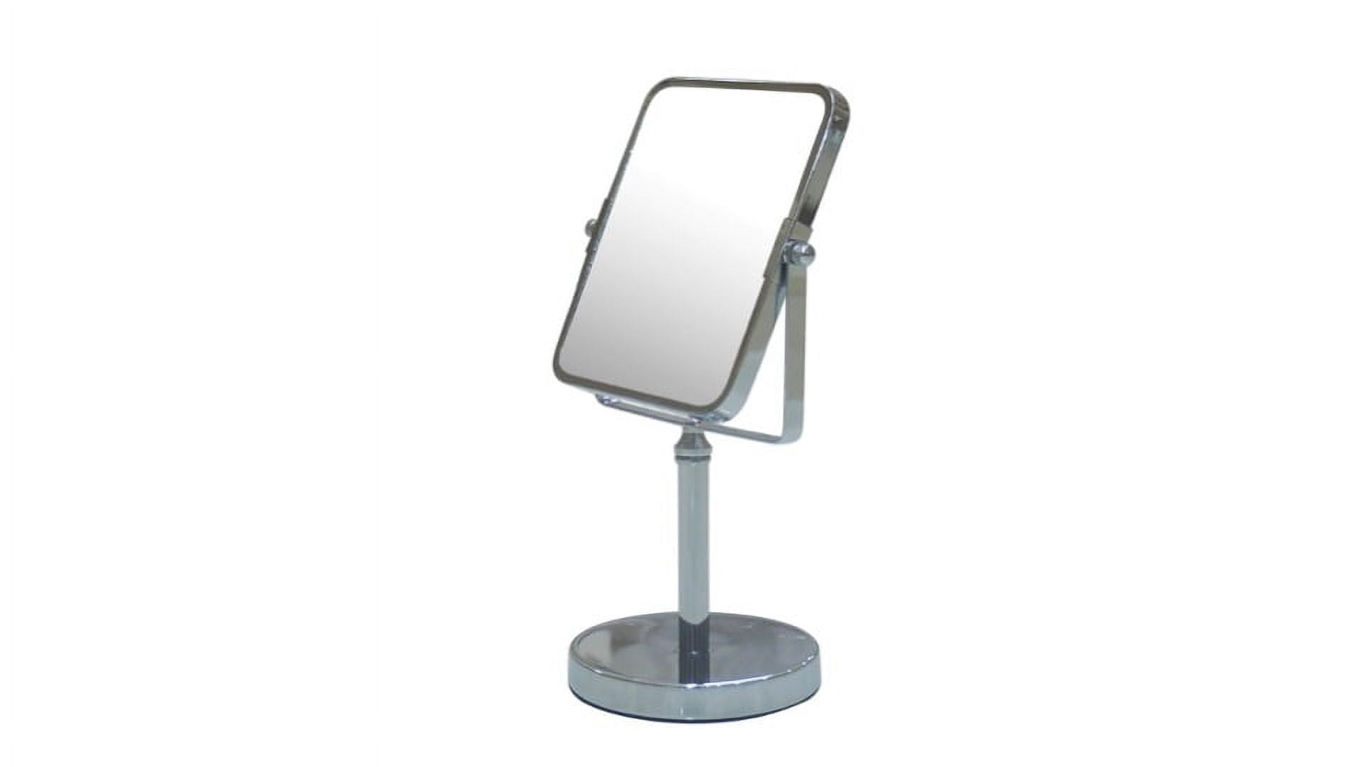 Eden Bath Square Two Sided 5X Chrome Framed Freestanding Makeup / Shaving Mirror