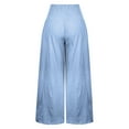 thumbnail image 6 of Oalirro High Waist Wide Leg Pants for Women 0 Blue Trousers with Pockets M, 6 of 8