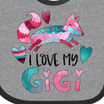 thumbnail image 4 of Inktastic I Love My Gigi Pink and Blue Fox with Hearts Boys or Girls Baby Bib, 4 of 4