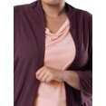 thumbnail image 6 of Wright's Women's Plus Size 3/4" Sleeve Draped Open Front Jersey Pocket Cardigan, 1X-5X, 6 of 6