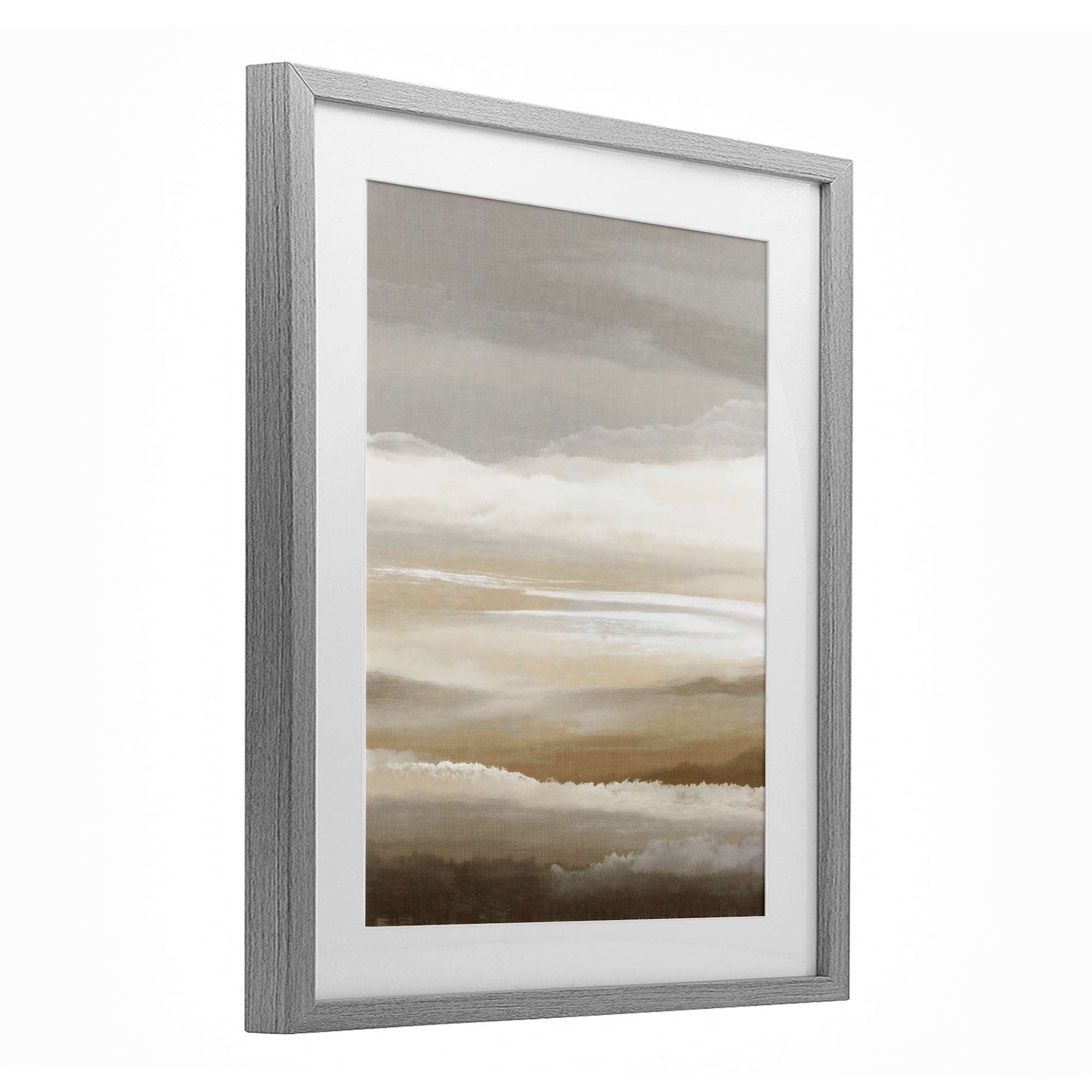 Stupell Industries The Horizon Serene Cloud Layers Gray Framed Print Under Glass, design by Ink Drop Loft