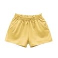 thumbnail image 2 of Hessimy Girls Feathery-Fit Soft Athletic Shorts - Tennis Soccer Running Casual Pockets(Yellow,3-4 Years), 2 of 3