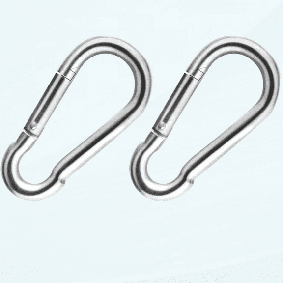 2 Pack 304 Stainless Steel Carabiner Clip, 4 inch Heavy Duty Spring Snap Hook, Caribeener Clips for Outdoor Camping, Swing Set, Hammock, Hiking, Travel, Fishing, Weight Lifting Machine