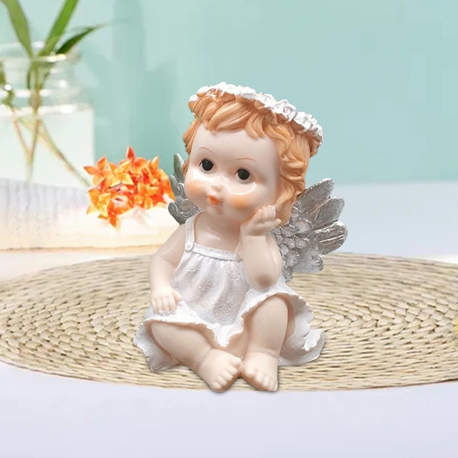 WLPZXP Angel Wing Figurine Cherub Sculpture Girl Statue Garden Memorial Indoor Tabletop Single Hands
