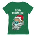 thumbnail image 1 of Tstars Merry Quarantine 2020 Santa Claus Face Mask Ugly Christmas Women T Shirt, 1 of 4