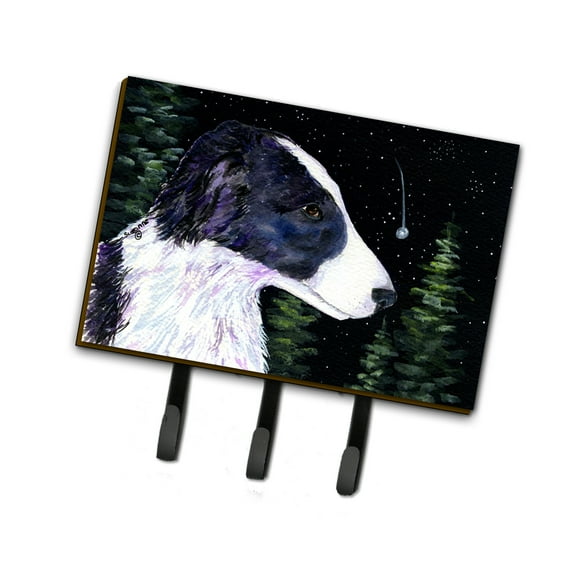 Carolines Treasures SS8490TH68 Starry Night Border Collie Leash or Key Holder Triple multicolor
