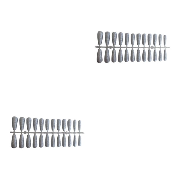 Vogacara 24 piezas de uñas postizas en polvo brillante estilo ataúd puntas de uñas suministros de bricolaje Type5 NO5 Vogacara CBP449621