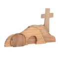 thumbnail image 1 of Decoración de escena de Pascua, decoración cruzada de tumba vacía de madera hecha a mano para fiesta, hogar, boda, 1 of 5