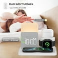 thumbnail image 3 of Alarm Clock with Wireless Charger for Bedrooms, 6 in 1 Wireless Charging Station, Magnetic Charger with Night Light Bedside Clock for iPhone 16 15 14 13 12 Pro Max, Apple Watch, 3 of 7