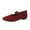 Red, variant on Fesfesfes Dress Shoes for Women Almond Toe New Flying Mesh Surface Shallow Mouth Comfortable Casual Slip-on Flat Shoes 36(5.5)