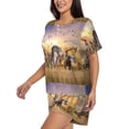 thumbnail image 2 of Bingfone Vintage Wildlife Protection Print Pajamas Sets for Women Soft Short-Sleeved Pjs with Lounge Shorts Two Piece Sleepwear, 2 of 8